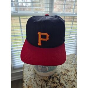 Vintage Twins Enterprise Pittsburgh Pirates Snapback Hat‎ MLB Black Red Signed